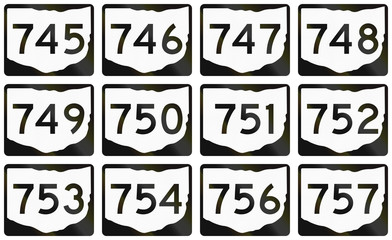 Collection of Ohio Route shields used in the United States