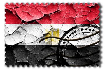 Grunge Egypt flag with some cracks and vintage look