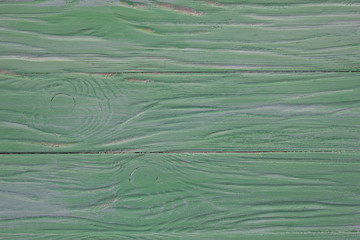 Зеленый деревянный фон. Текстурный с потертостями. © nataliamilekhina