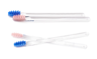 Composition of two toothbrushes