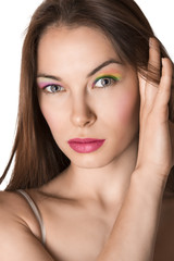 Fototapeta premium a young mother in the kitchen. 