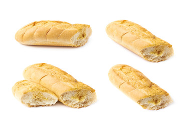Italian ciabatta white bread isolated