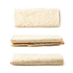 Thin armenian lavash bread isolated