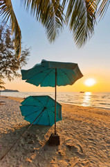umbrellas on sand beach