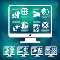 Infographic flat elements in blue