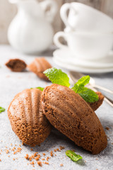 Homemade chocolate cookies Madeleine