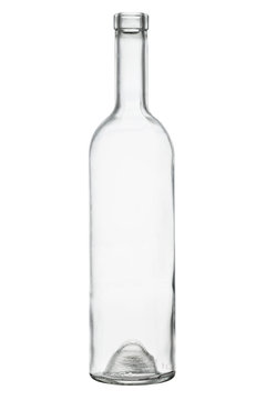 Isolated transparent bottle for white vine