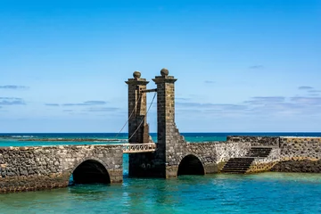 Zelfklevend Fotobehang View of the Bridge of the Balls (Puente de las Bolas) in Arrecife, Lanzarote island, Spain  © Tomasz Czajkowski