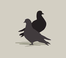 Two doves. Dove silhouette. Peace symbol.