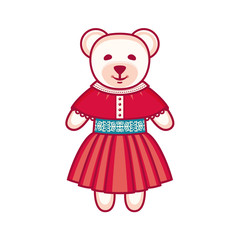Cute bear. Vector illustration on white background