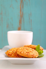 homemade cookies with nuts and caramel