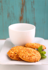 homemade cookies with nuts and caramel