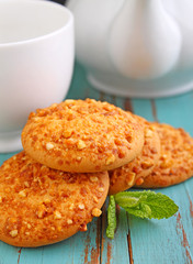 homemade cookies with nuts and caramel
