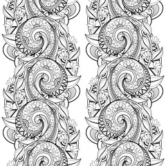 Vector Seamless Monochrome Floral Pattern