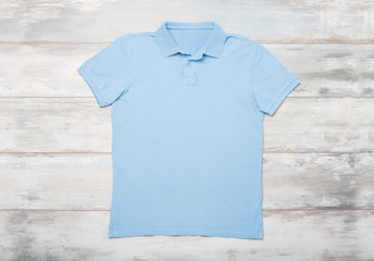 Blue polo shirt