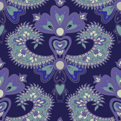 Abstract floral seamless pattern. Geometric floral ornament texture