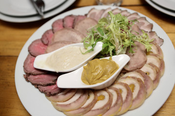 Slices of various meat
