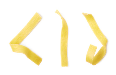 Single fettuccine pasta ribbon