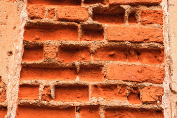 Background of old red brick wall texture