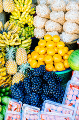 Open air fruit market in the village