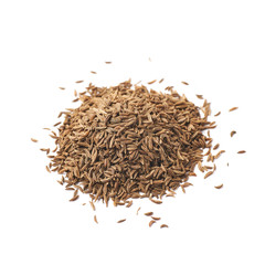 Pile of cumin seeds isolated