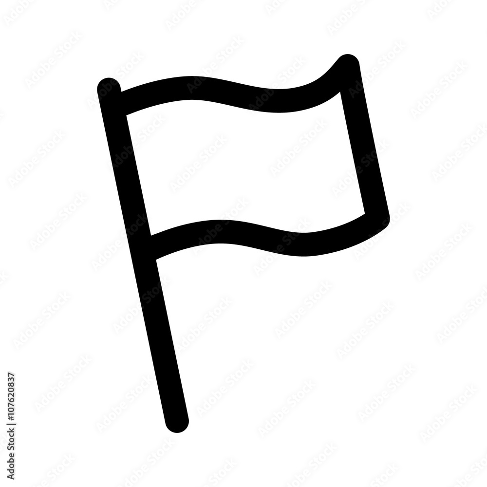 Poster message white flag line art icon for apps and websites