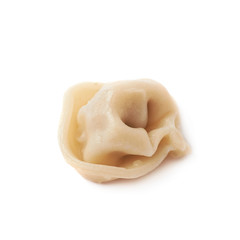Single cooked dumpling isolated