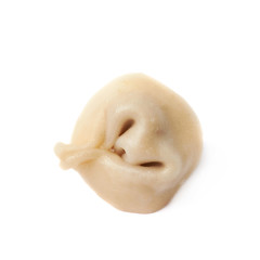 Single cooked dumpling isolated
