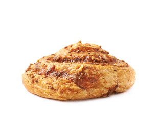 Cheese pastry roll bun isolated