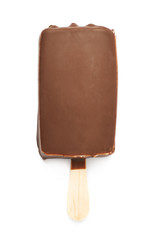 Vanilla ice cream bar on a stick