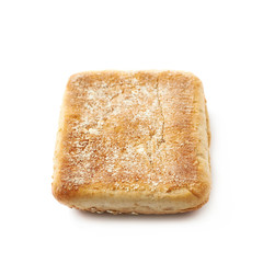 Single piece of bread bun isolated