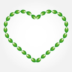 Obraz premium Big heart with green leaves