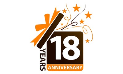 18 Years Gift Box Ribbon Anniversary 
