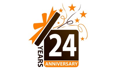 24 Years Gift Box Ribbon Anniversary 