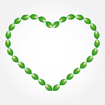 Big heart with green leaves