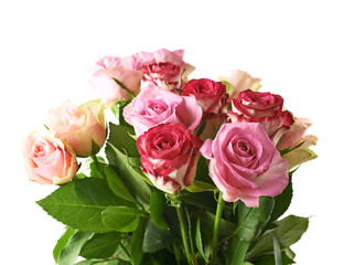 Bouquet of rose flowers isolated