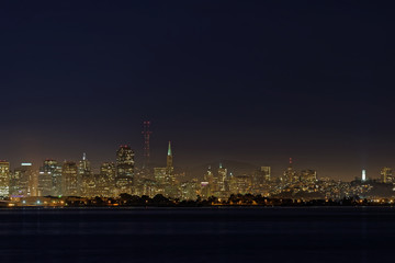 Fototapeta na wymiar San Francisco Bay Bridge / Night view from Berkeley