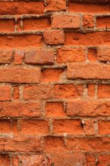 Background of old red brick wall texture