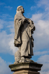 Statue on Charles Bridge (Karluv most, 1357). Prague, Czech Rep.