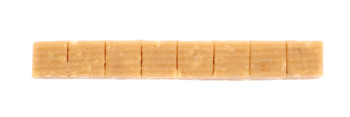 Toffee candy with nuts isolated