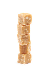 Toffee candy with nuts isolated
