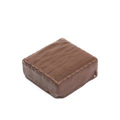 Chocolate waffle candy bar isolated