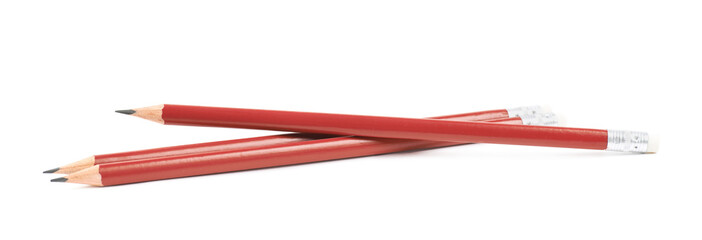 Pile of drawing pencils isolated