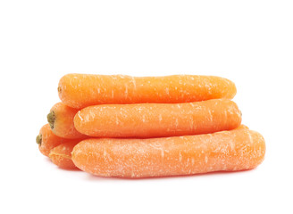 Pile of baby carrots isolated