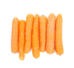 Pile of baby carrots isolated