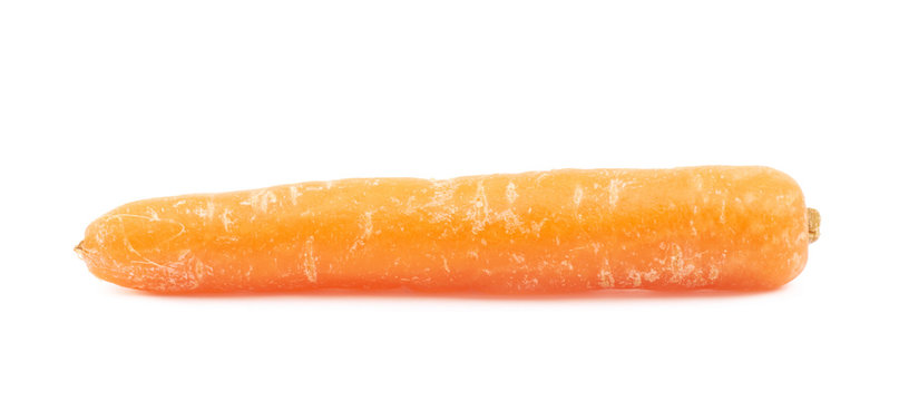 Single baby carrot isolated