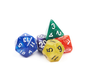 Pile of polyhedral dices isolated