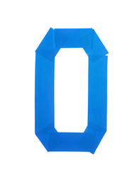 Number zero symbol made of insulating tape