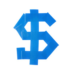 Dollar symbol made of insulating tape