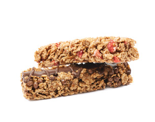 Nutrient chewy grains bars isolated